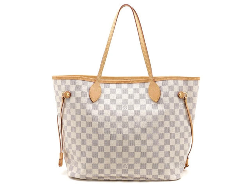 LOUIS VUITTON Azur White Neverfull Pouch